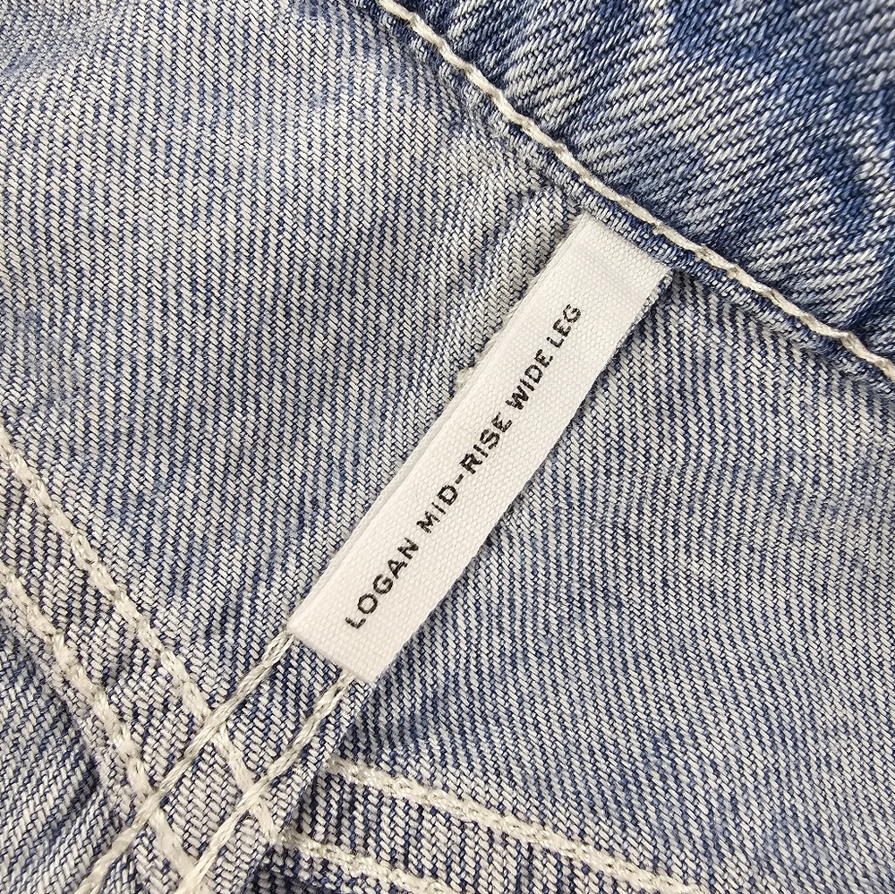 rag & bone Featherweight Logan Straight Mid-Rise Wide-Leg Jeans Size 30 - Picture 10 of 15